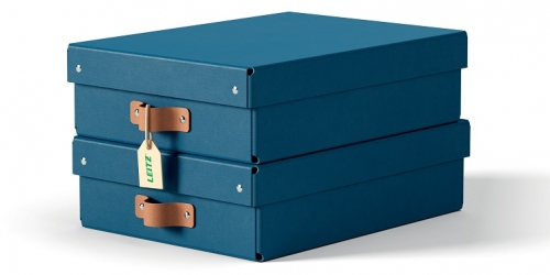 Set 2 bucati cutie de depozitare cu capac Leitz Puro, 8L, albastru